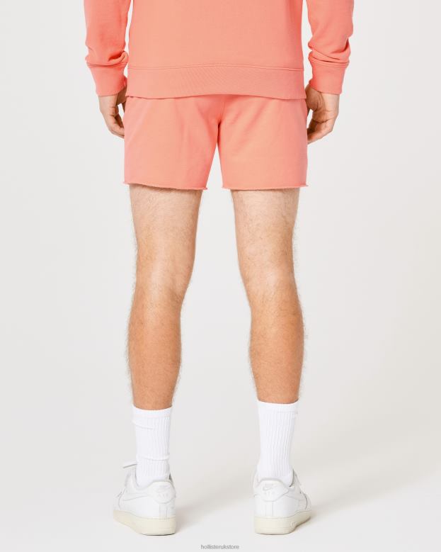 Bottoms Hollister Men Terry Fleece Logo Shorts 5\\ 488201221 Coral